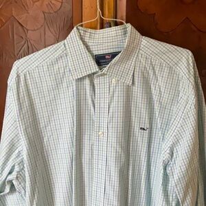 Vineyard Vines Men's Green Checkered Shirt